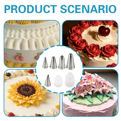 7 Pcs Leaf Piping Tips Set with Couplers - color: 65/68/70/352/112