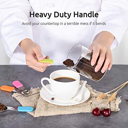 Measuring Cups, U-Taste Magnetic Measuring Cups and Spoons Set of 13 in 18/8 Stainless Steel: 7 Measuring Cups and 5 Measuring Spoons with 1 Professional Magnetic Measurement Conversion Chart - color: Clear