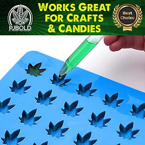 Marijuana Leaf Silicone Candy Mold - Half Sheet - size: Leaf