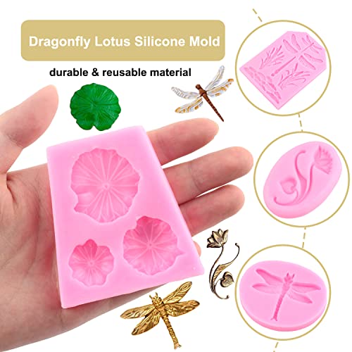 ZiXiang Dragonfly Silicone Molds Lotus Flower Leaf Fondant Mold Set Of 4 - color: Style B