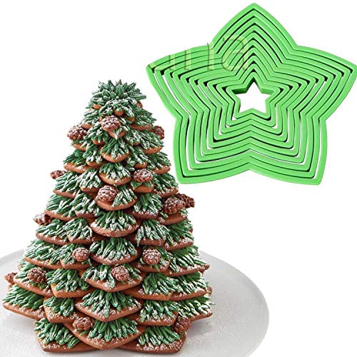 Plastic 10 Pcs Set 3D Gingerbread Star Decoration Cookie Cutters