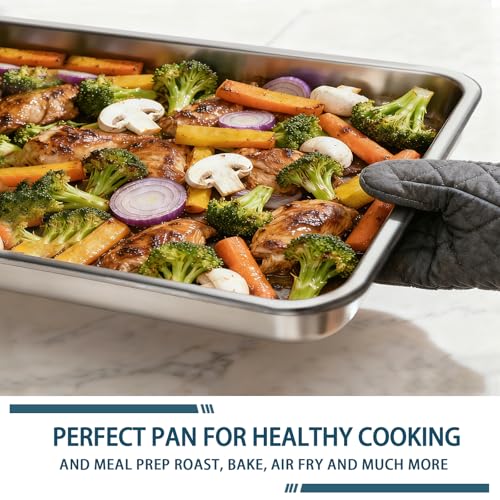 12 Pack Half Size Baking Sheet Pan Set, Aluminum Commercial Quality Cookie Sheet for Baking or Roasting, Large Thick Baking Tray Prevents Warping, 13" × 18" Cookie Tray Pan - size: 12pk Half Sheet