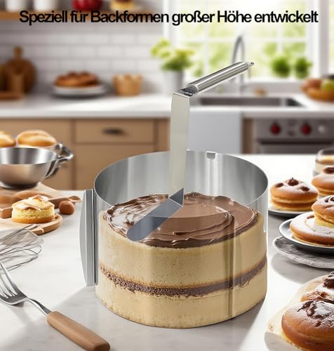 Yizish Icing Spatula Extra High 14 cm, Stainless Steel Angled Offset Spatula Cake DecoratingTool for Cake Ring, Cake Collar, Baking and Decorating