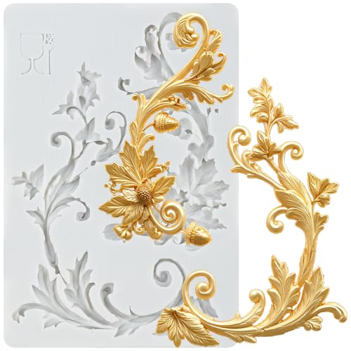 Baroque Fondant Molds Curlicues Scroll Lace Silicone Mold