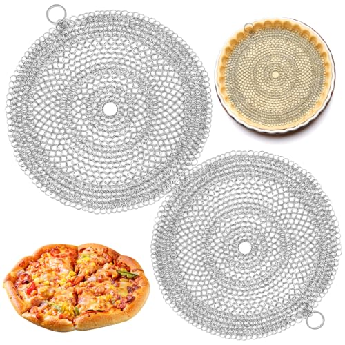 Stainless Steel Pie Crust Weight Chain - Universal 10-inch pie crust protector and baking weight, suitable for dough and pastries, dishwasher safe.