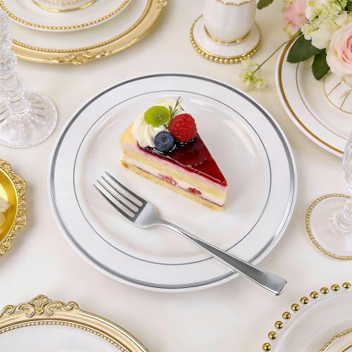 180 Count Silver Plastic Forks Heavy Duty, Disposable Plastic Silverware - color: Silver