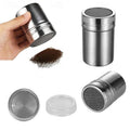 Powdered Sugar Shaker Duster Stainless Steel Dusting Powder Container Fine Mesh Shaker Powder Cans with Lid Flour Dispenser(M) - size: M