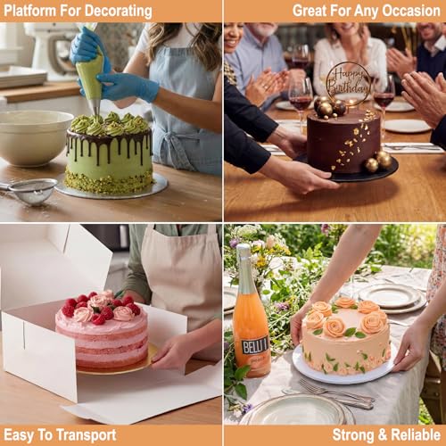 1/4" Cake Drum 10 Inch (24 Pack) in White, Silver, Gold, Black Value Bundle - color: White + Silver + Gold + Black, size: 10" (24 Pack)