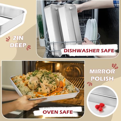 Leonyo 12⅓ x 9¾ x 2 Inch Baking Cake Pans Set of 2, Casseroles Dish Sheet - size: 12⅓ x 9¾IN