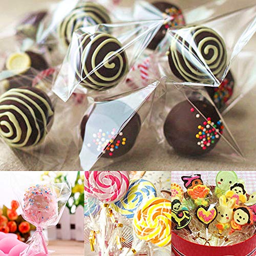 Augshy Cake Pop Bags,300Pcs Cellophane Treat Bag 3x5 Inches with Twist Ties - size: 3x5 Inches