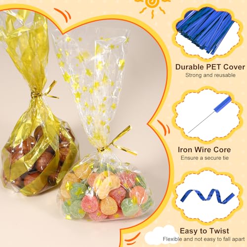 HARFINGTON 1600Pcs Bag Twist Ties 2.4" Reusable Metallic Wire Cable Ties - color: Blue