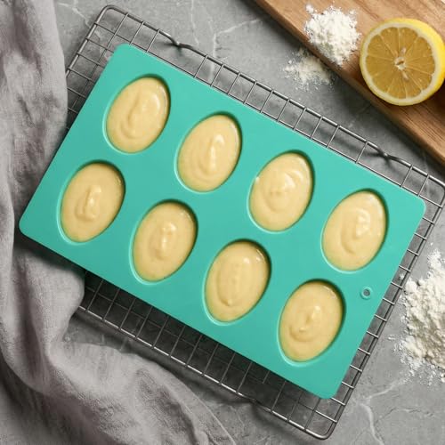 3Pcs 8-Cavity Easter Silicone Egg Molds, Egg Shaped Cake Pop Mold, Baking Supplies for Making Chocolate Jello Candy Dessert Muffin Mousse Pastry - color: Pink,Blue,Green