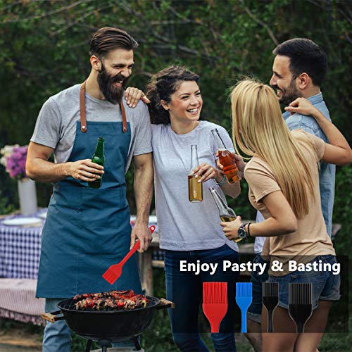 Hhyn Silicone Basting Pastry Brush Set 4 Pack, Multicolor - color: 4 Pcs Multicolor