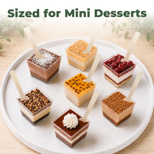 LotFancy 100Pcs Mini Wooden Spoons, 4" Disposable Tasting Sampling Spoons - size: 100 Spoons(4" Length)