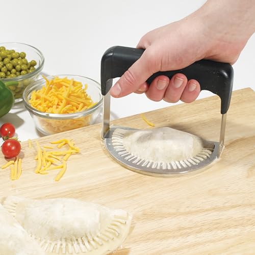 Winco 5" Silver Stainless Steel Empanada Fork/Dumpling Press Crimper