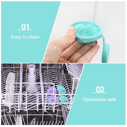 SOPHICO 1.5 & 3.2oz Salt and Pepper Shaker,With Moisture Proof silicone lid - color: purple & blue, Small & Medium
