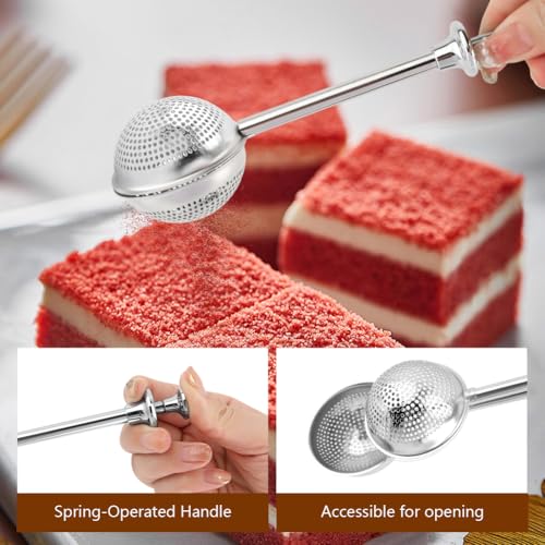 2 Pack Powdered Sugar Shaker Duster, Stainless Steel Fine Mesh Flour Duster