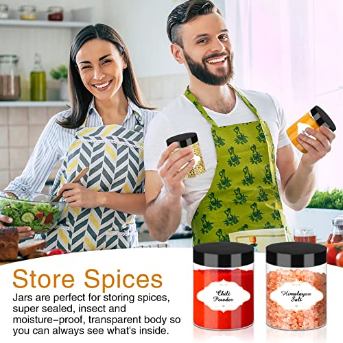 PeacePeo 8 OZ Plastic Jars with Lids, 48 Pcs Slime Storage Containers