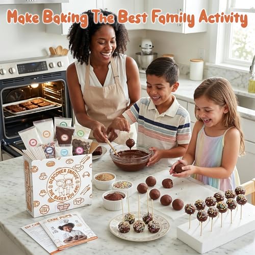 Cake Pop Baking Kit for Kids – DIY Cake Pop Set with Pre-Measured Ingredients, Makes 12-15 Real Cake Pops – Cooking Kit for Boys & Girls Ages 8-12, Made in USA