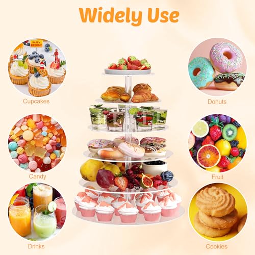 6 Tier Cupcake Stand Clear Acrylic Cupcake Tower for 60 Cupcakes