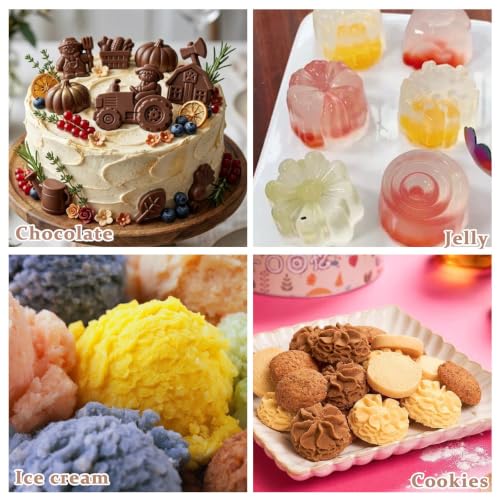 Airssory 2 pcs Farm Themed Silicone Fondant Molds Thanksgivign Themed Moulds for DIY Cake Chocolate Pudding Jelly Candy Resin Crafts Candle Home Decor - color: Silicone Fondant Molds Thanksgivign - 2 pcs