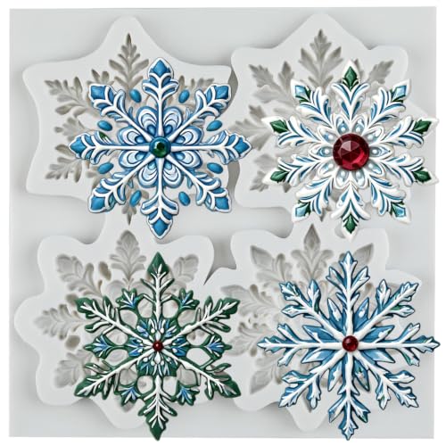 Christmas Snowflake Silicone Mold Winter Snow Fondant Mold - color: Style I