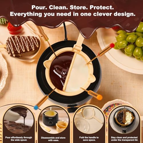 Chocolate Melting Pot, Electric Fondue Pot Set for Candy Melts & Cake Pops - color: Black