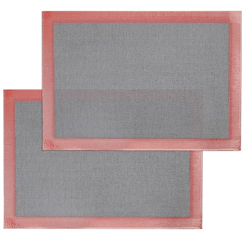 Silicone Baking Mat with Microperforated, 2 PCS Perforated Baking Mats/Oven Liners for 13" x 18" Half Sheet Pan, Reusable Air Mesh Silicone Mat for Cookie/Eclair/Bread/Pizza/Pastry - size: (11.6'' x 16.5'') Half Sheet