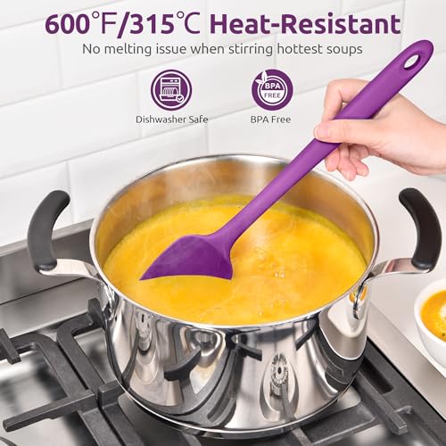 U-Taste 14" Long Silicone Spoonula, 600°F High Temp Spoon Spatula, Purple - color: Purple, size: 14 in (spoon spatula)