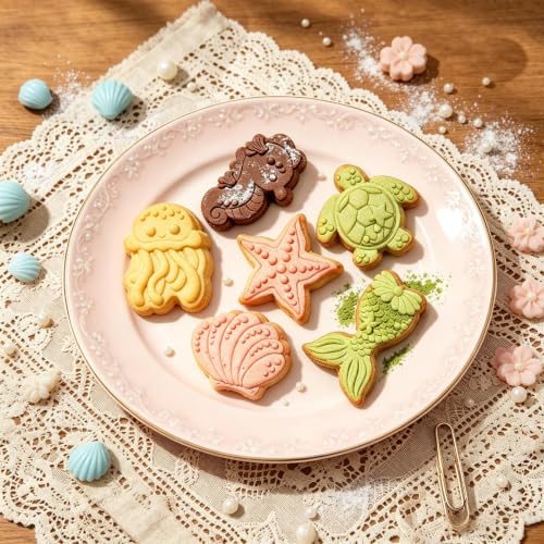Marine Theme Silicone Mold, Ocean Life Mold for Chocolate Candy Baking - color: Pink-XY078