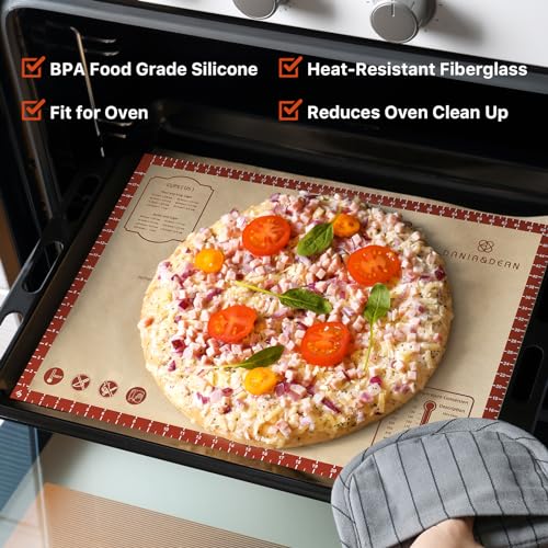 DANIA & DEAN Silicone Baking Mat, 28x20 Large Pastry Mat with Measurements - color: Red, size: 28"L x 20"W