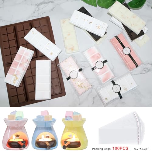 Wax Melt Molds Silicone,Chocolate Bar Mold - color: A