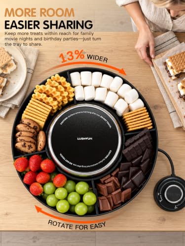 LUSHYUM Tabletop Indoor Electric S'mores Maker Kit, Flameless & Smokeless - color: Black - Smores