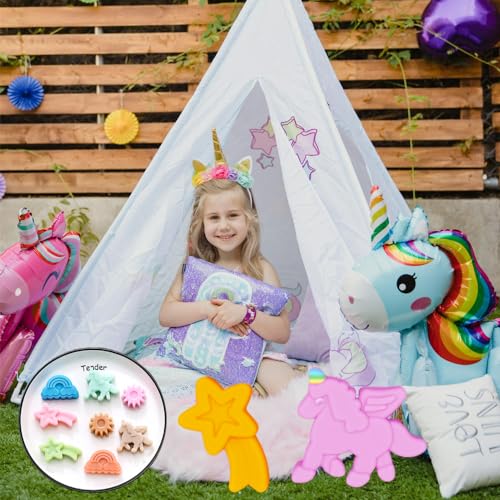 2 Pack Unicorn Molds Silicone 8 Cavity 3D Flying Unicorn Themed Baking Mould Tray with Cartoon Rainbow Meteors Sun for Kids' Party Chocolate Cake Topper Dessert Mousse Pastry Handmade Soap Crayons - style: 8 Cavity Unicorn Molds