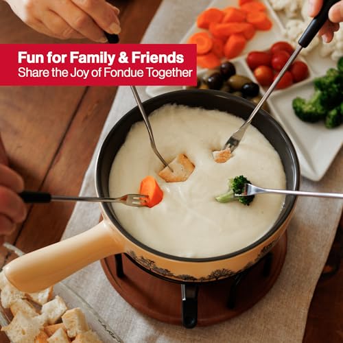Swissmar Jura Ceramic Cheese Fondue Set, 9-Piece, 2.65 Liter, White Color - color: Jura Fondue Set