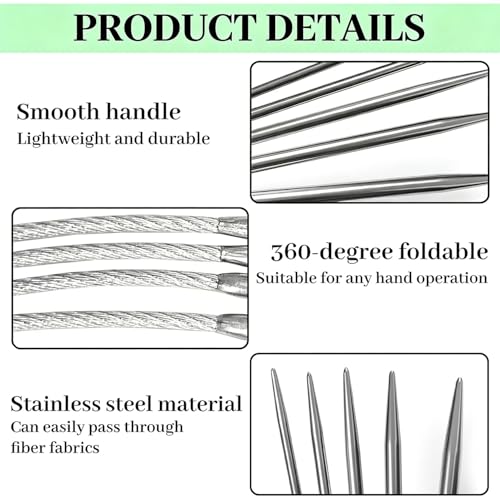 18 Pcs Stainless Steel Circular Knitting Needles Set, Sizes 2-4.5mm - size: 9inch