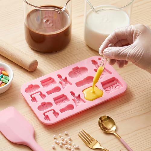 15 Cavity Music Theme Silicone Candy Molds - color: B