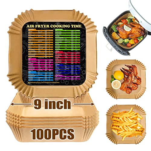 Air Fryer Liners for Instant Pot 6QT, 9 Inch Airfryer Liners Disposable, Non-stick Air Fryer Paper Liners Oil Resistant, Waterproof, Food Grade Air Fryer Parchment Paper Liners for Roasting Microwave - size: 9 Inch