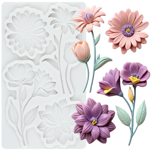 Flower Silicone Fondant Mold Daisy Flower Chocolate Candy Molds - color: Style P
