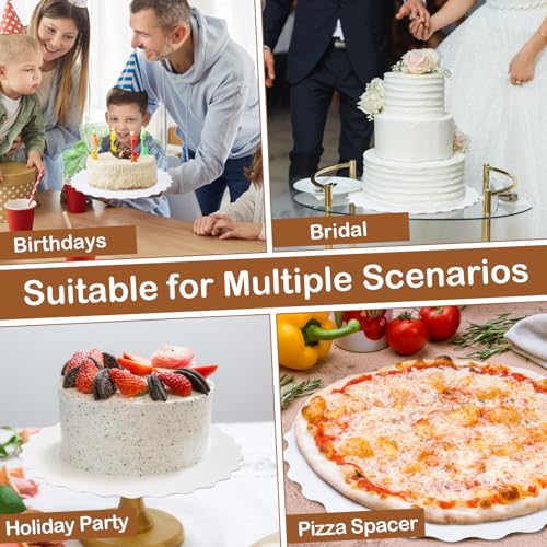 6Pcs Wave Cake Boards,White Cake Boards 10 inch Round,Oil-Proof Cake Base - color: White-wave-6pcs