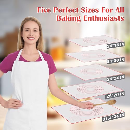 BlueBark 2 PCS - 24"L x 20"W Non-stick Silicone Baking Mat for Pastry & Dough, Sourdough Bread Making Tools, Kitchen Counter, Cooking Enthusiasts - color: Black- 2 PCS, size: 24"L x 20"W