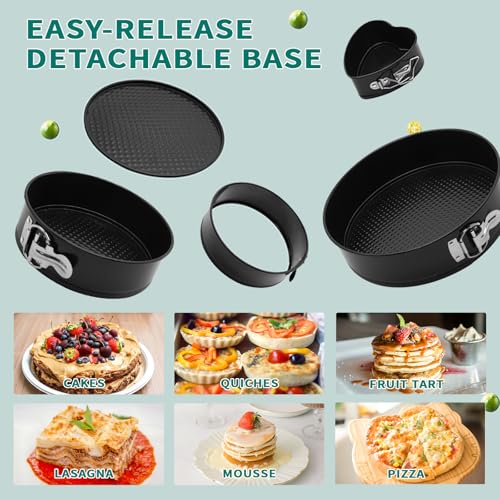 SHIKORI Springform Pan Set, Nonstick 3pcs (4-7-9 in) Springform Pans