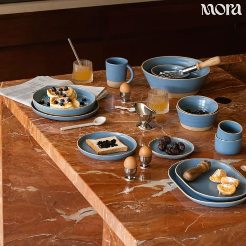 Mora Mini Ramekins Set of 4, 8oz Ceramic Pottery Baking Dishes - Microwave, Oven and Dishwasher Safe - Sky - color: Sky, size: Mini