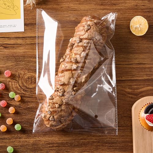 Self Sealing Cellophane Bags 8x12 Inches 200 Pcs, Clear Resealable Cello Plastic Bags Self Adhesive for Clothes Shirts Pants Foods Gifts Packaging - color: 8×12 inch