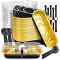 NPLUX Halloween Mini Loaf Pans, 6.8oz 60 Pack Black Gold for Gifts - color: Black