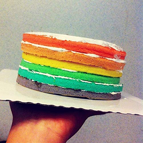 Webake Layer Cake Pans Set, 6 Inch Round Rainbow Baking Pans, Silicone Cake Mold for Jumbo Whoopie Pie, Vegetable Pancakes, Pizza Crust, Omelet, and Resin Craft (Set of 5) - size: 6 Inch