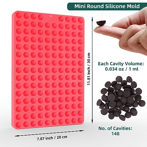 Mini Round Silicone Molds, 148 Cavities Semi Sphere - color: Round