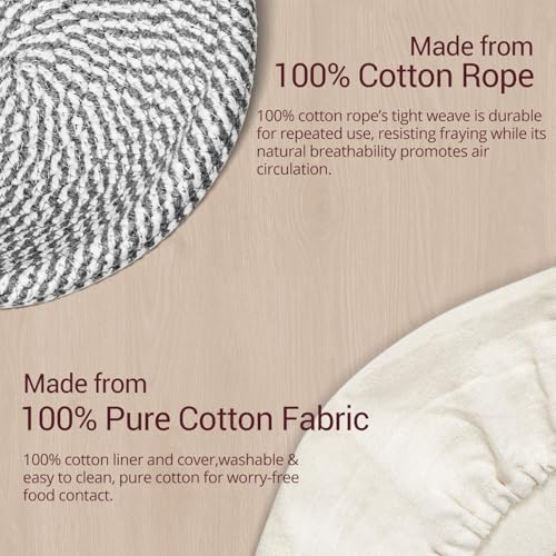 Banneton Bread Proofing Basket Sourdough Basket Cotton Rope Bread Baskets - color: A1-Grey/Brown