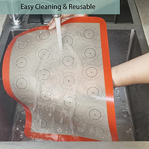 AMYONE Macaron Silicone Baking Mats for Half Sheet Pan, Platinum, 2PCS - size: 16.5"L x 11.6"W