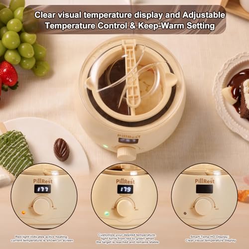 Chocolate Melting Pot, Electric Fondue Pot Set for Candy Melts & Cake Pops - color: Cream